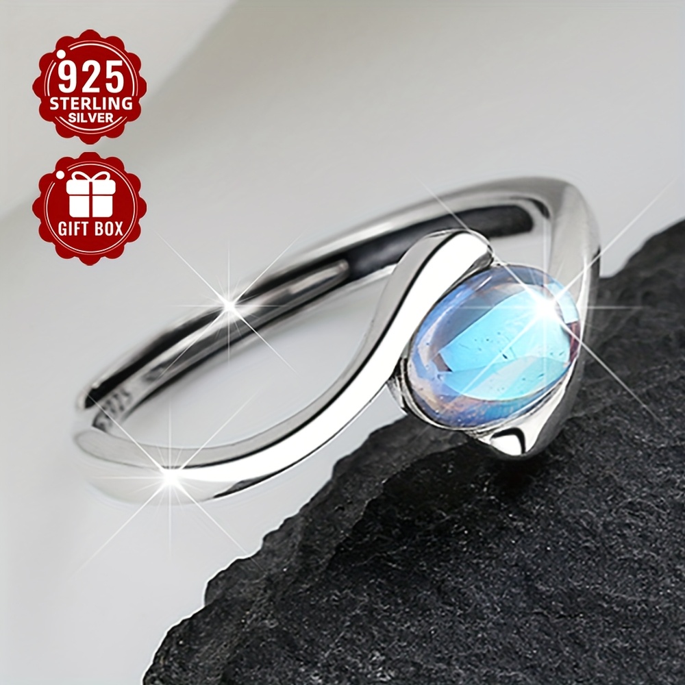 Moonstone Sterling Silver Adjustable Ring VIGG Style